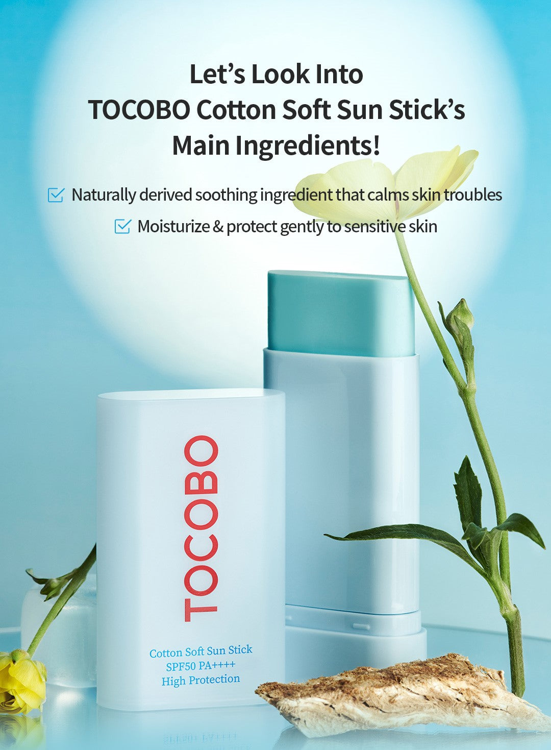 tobacco cotton soft sun stick Tocobo Sunscreen Review: Is It Worth It? soothing and strengthening the skin barrier TOCOBO Cotton Soft Sun Stick