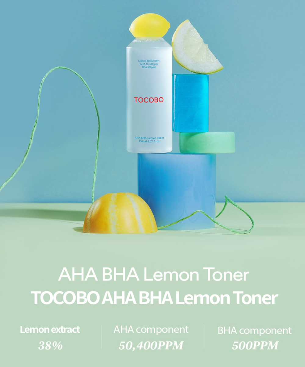 韩国 TOCOBO AHA BHA 柠檬面部爽肤水 150毫升 含维生素C成分 美白淡斑